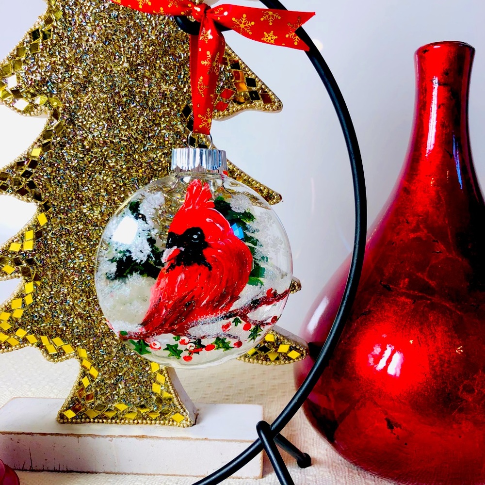 Christmas hand painted globe